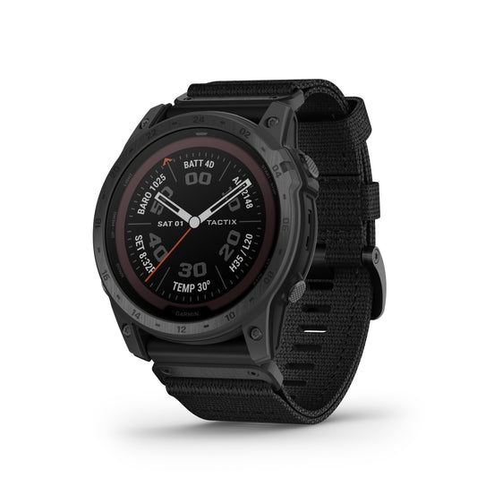 Garmin tactix 7 Pro Edition - Black DLC Titanium with Black Nylon Tactical Band